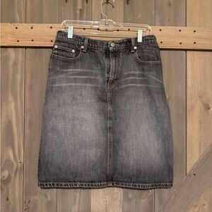 Ralph Lauren Black Denim Midi Skirt